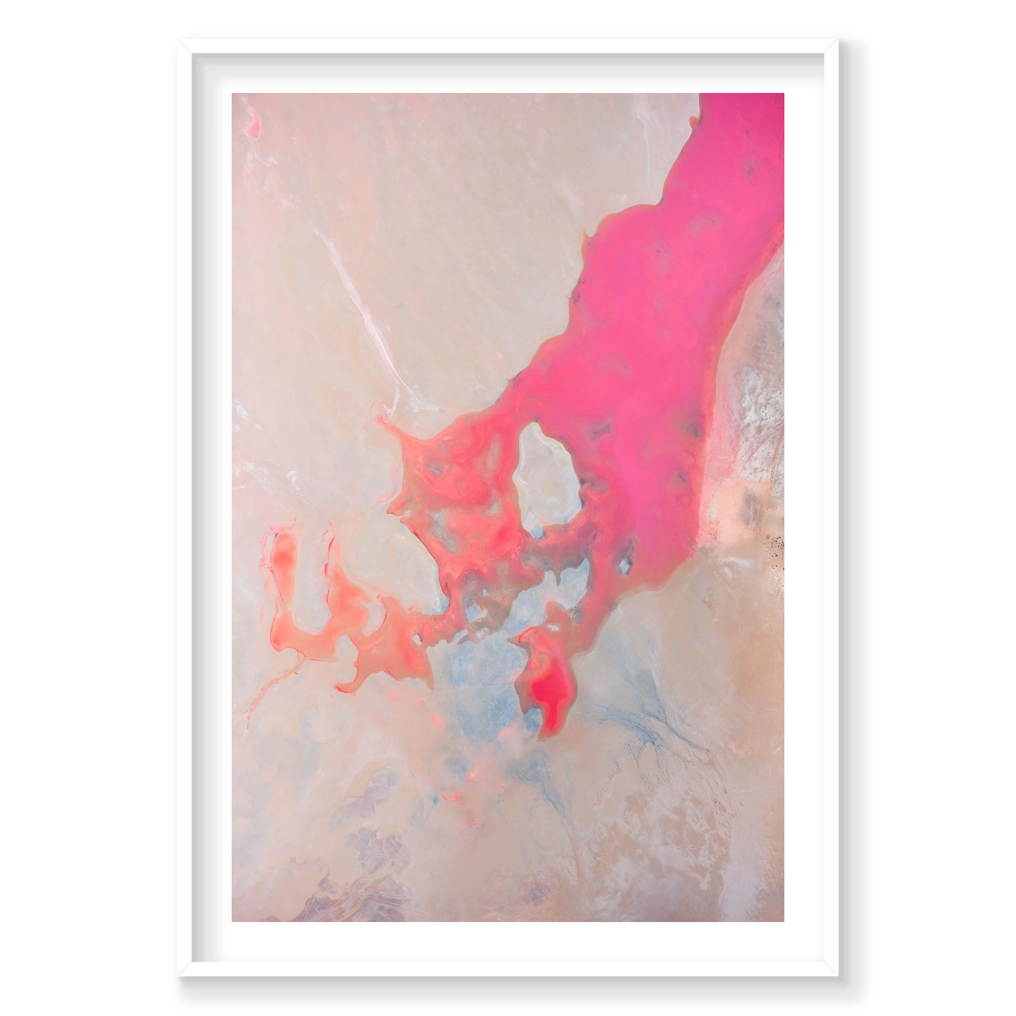 Splatter, Hutt Lagoon, Vertical Print, white Victorian Ash frame
