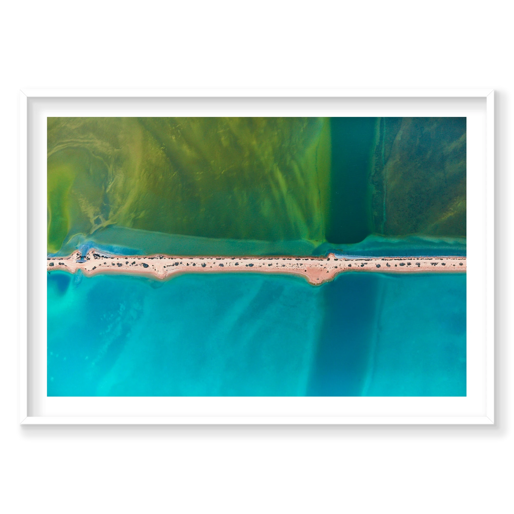 Split, Carrarang, Horizontal Print, white Victorian Ash frame