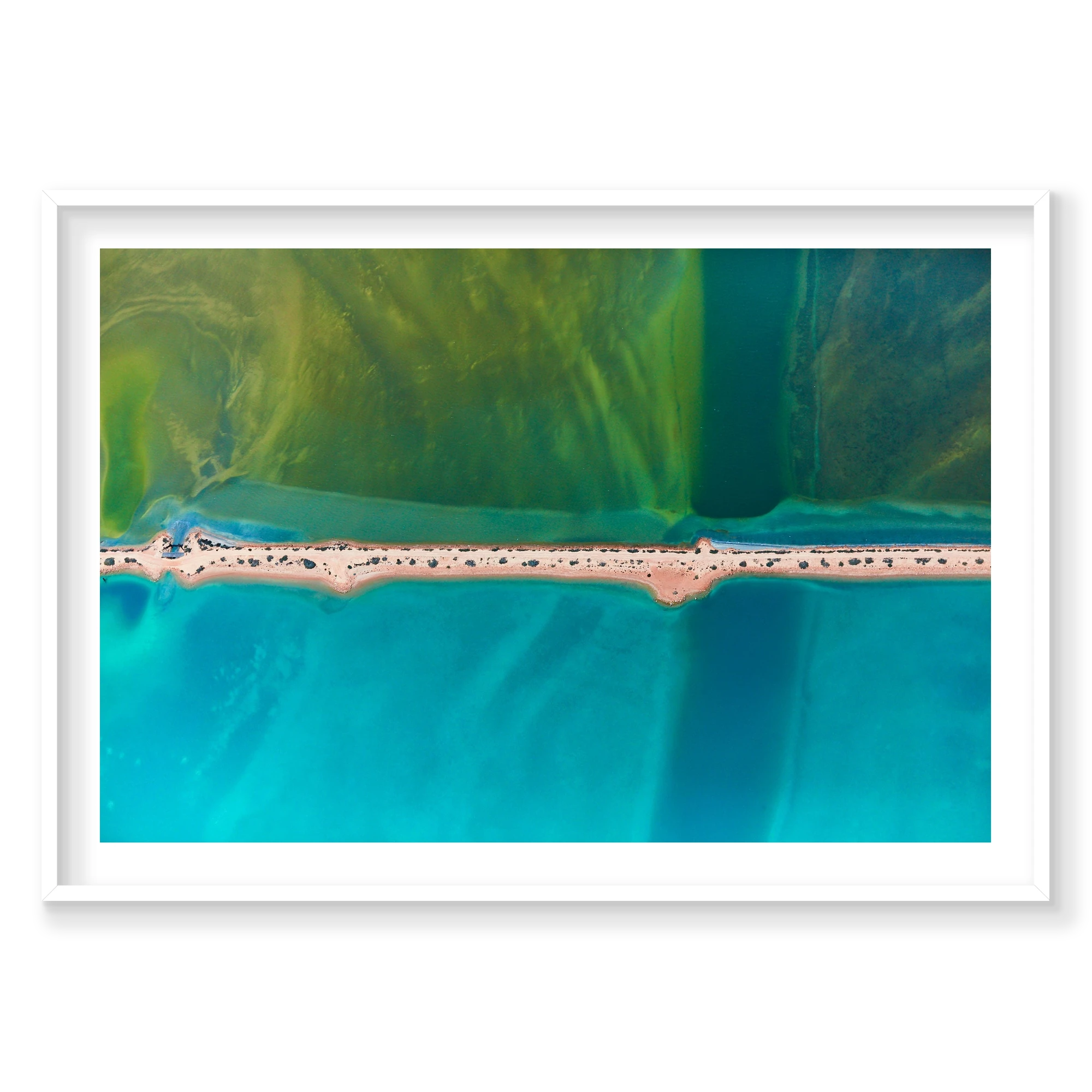 Split, Carrarang, Horizontal Print, white Victorian Ash frame