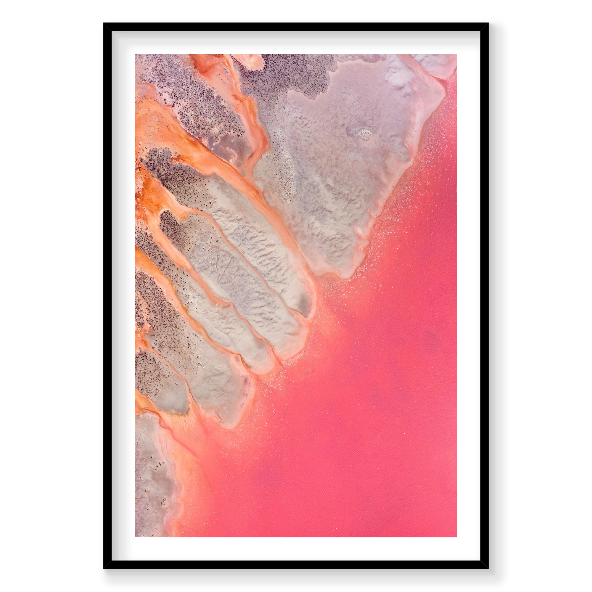 Streams , Hutt Lagoon, Vertical Print, black Victorian Ash frame