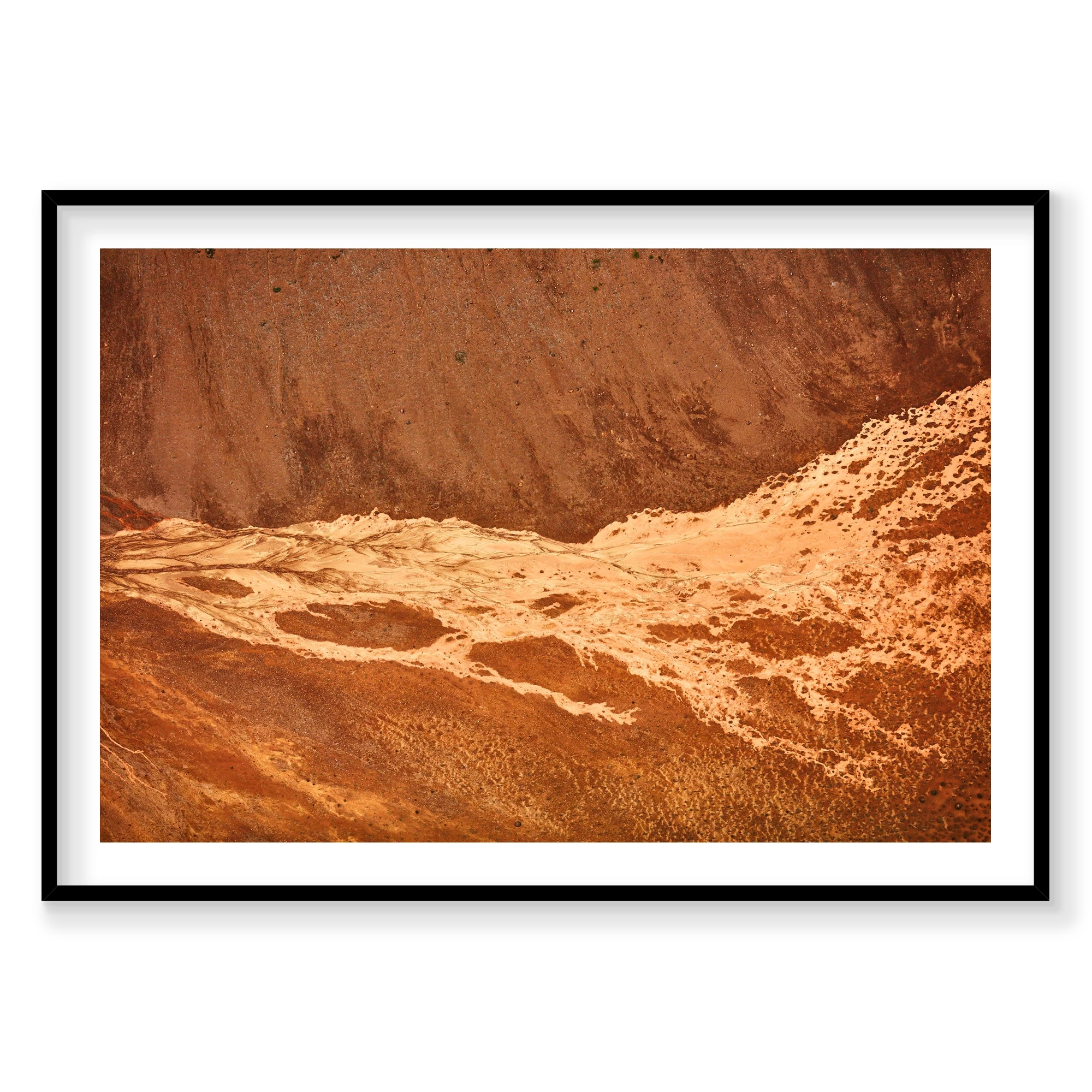 Streams, Iceland, Horizontal Print, black Victorian Ash frame