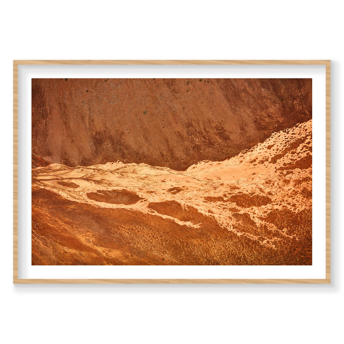 Streams, Iceland, Horizontal Print, natural Victorian Ash frame