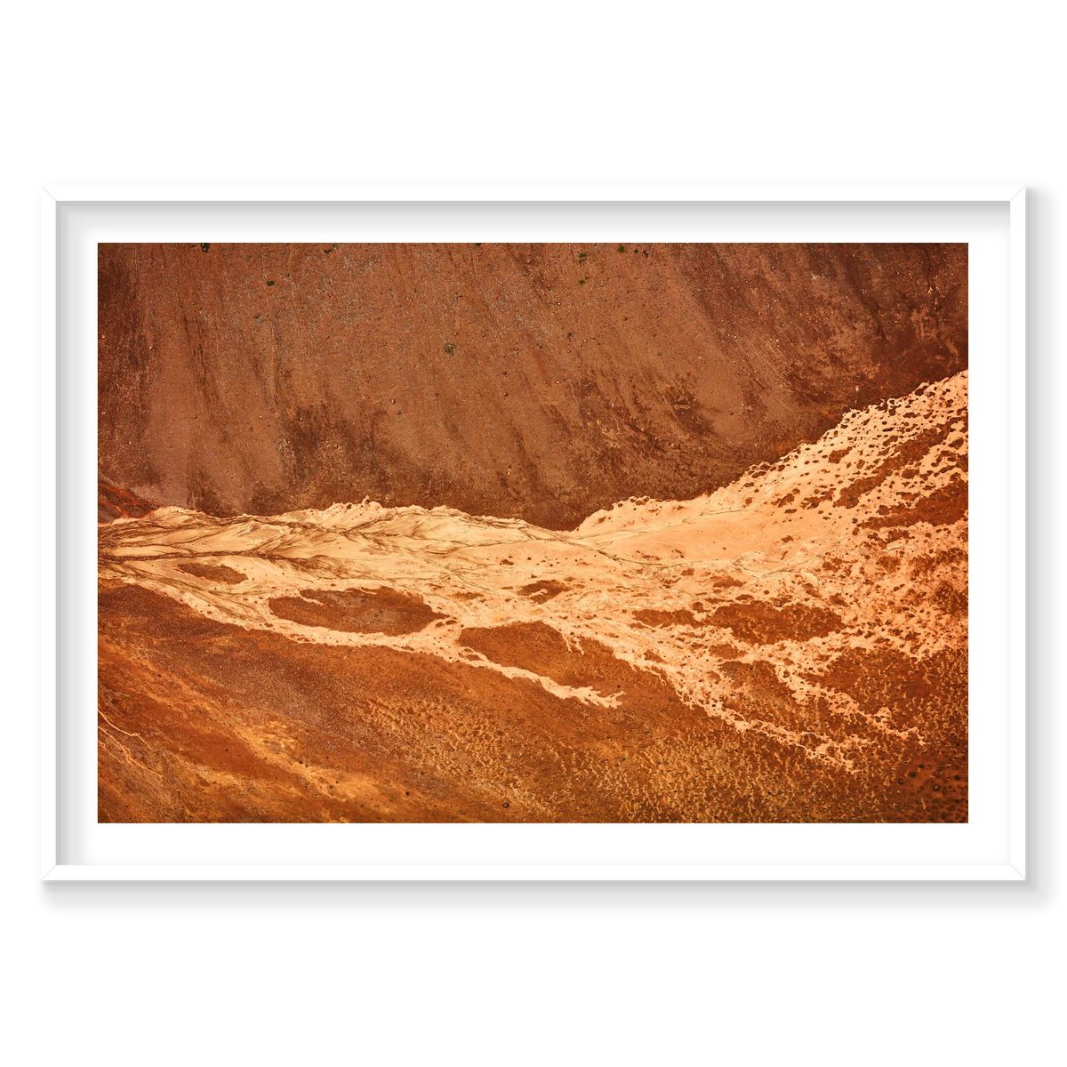 Streams, Iceland, Horizontal Print, white Victorian Ash frame