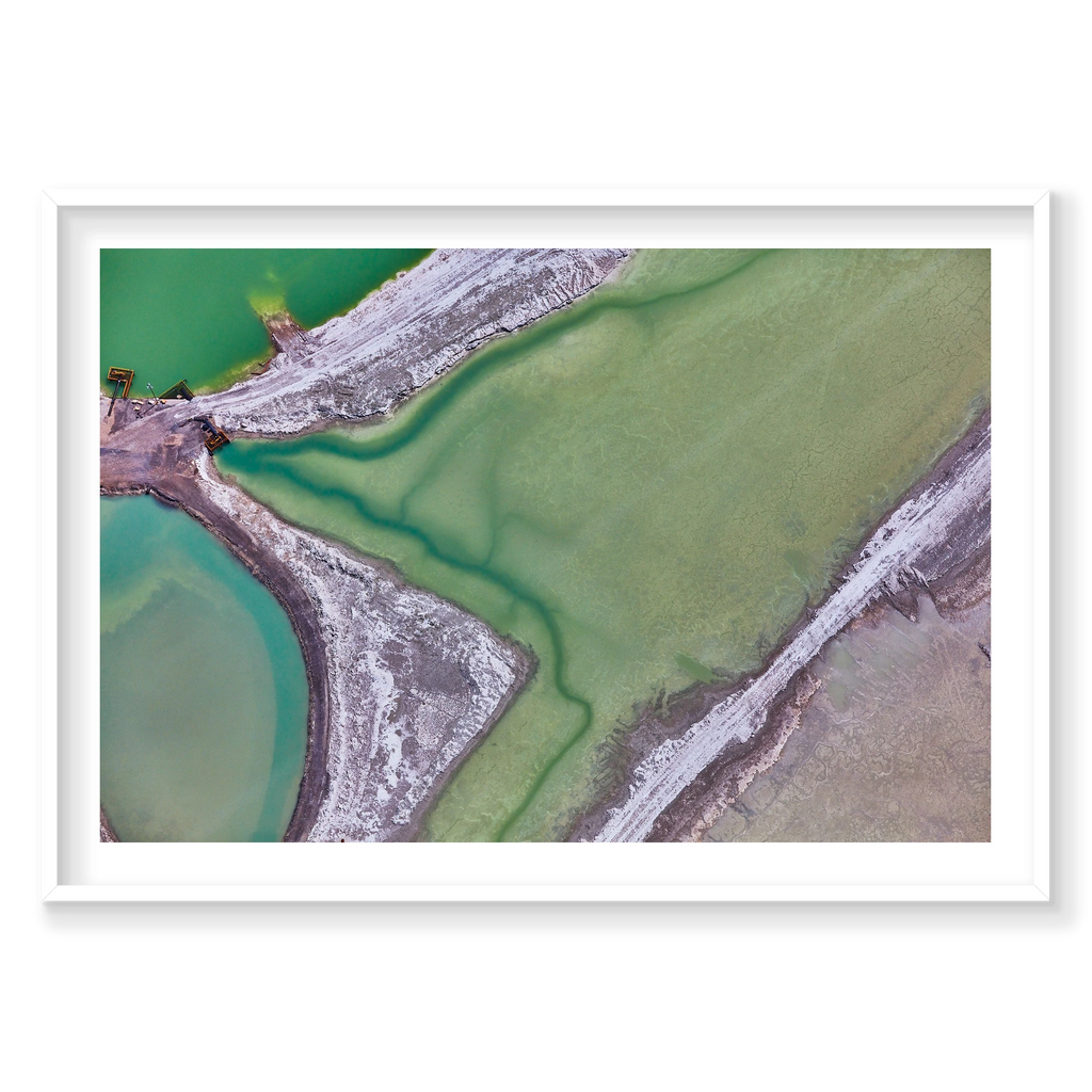 Sulfide, Great Salt Lake, Horizontal Print, white Victorian Ash frame