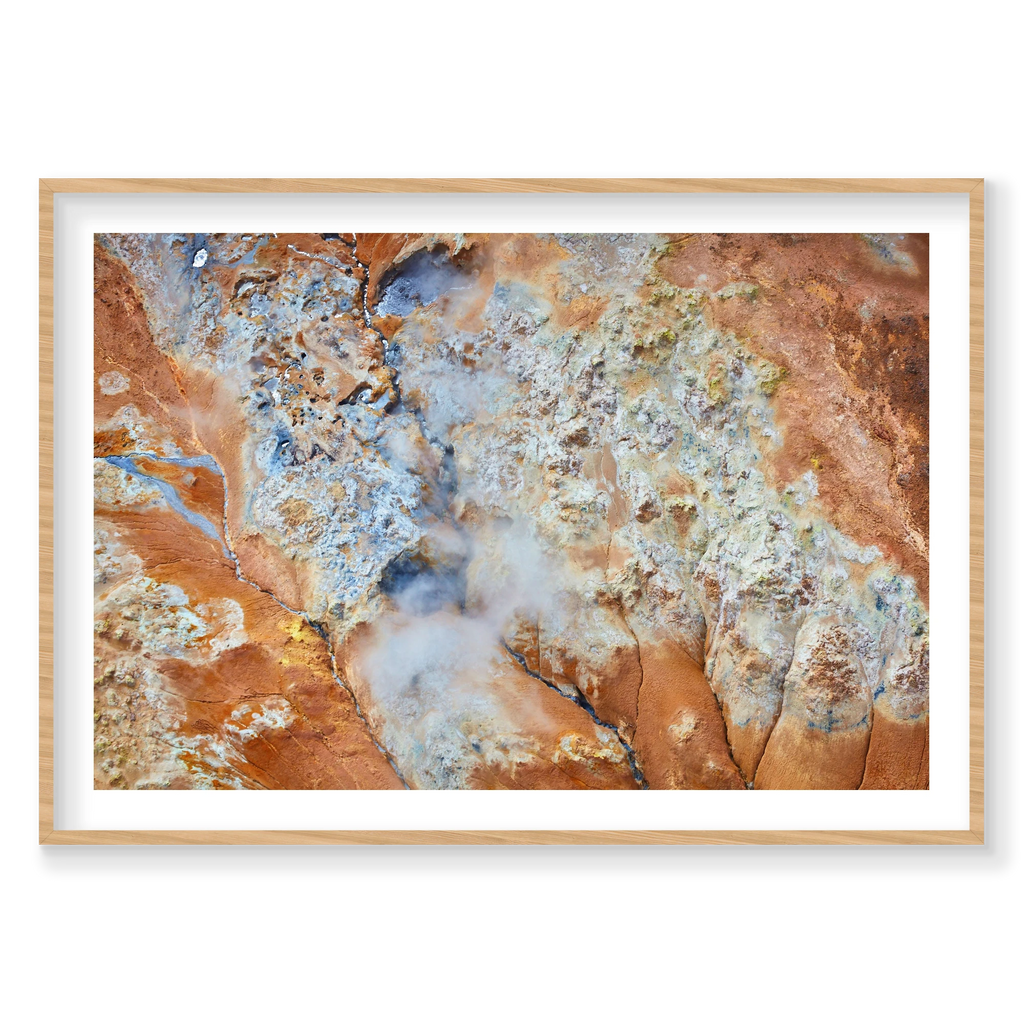 Sulphur, Iceland, Horizontal Print, natural Victorian Ash frame