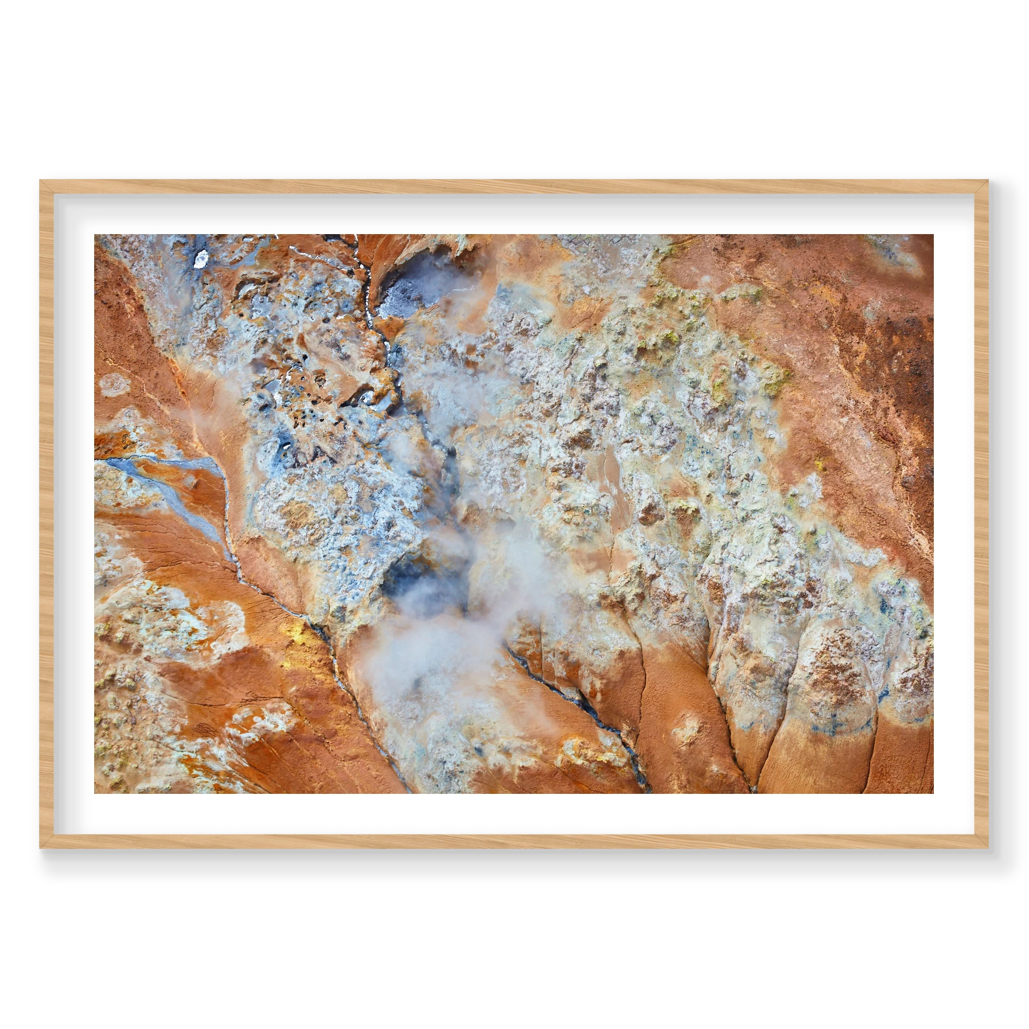Sulphur, Iceland, Horizontal Print, natural Victorian Ash frame