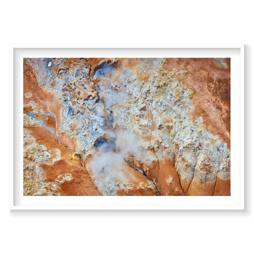 Sulphur, Iceland, Horizontal Print, white Victorian Ash frame
