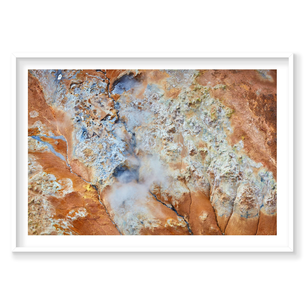 Sulphur, Iceland, Horizontal Print, white Victorian Ash frame
