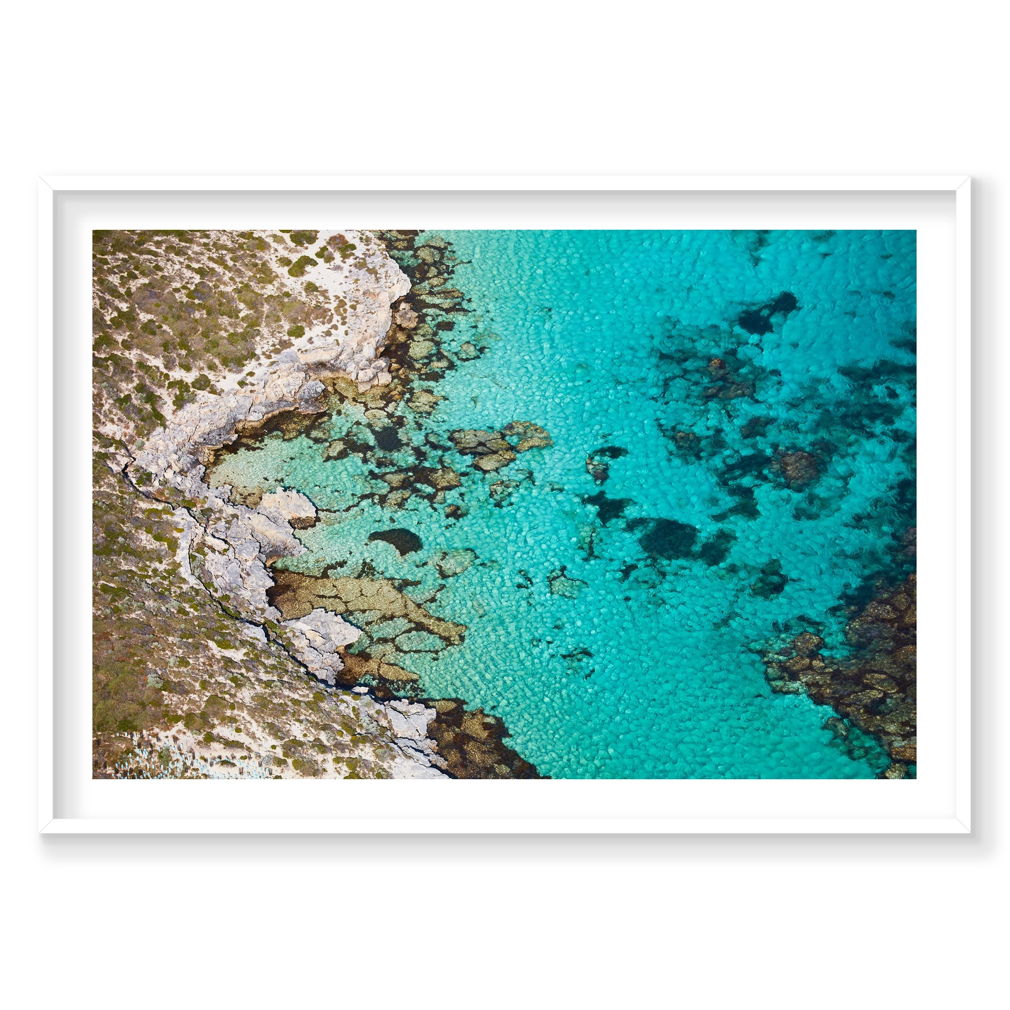 Summer Days, Rottnest Island, WA, Horizontal Print, white Victorian Ash frame