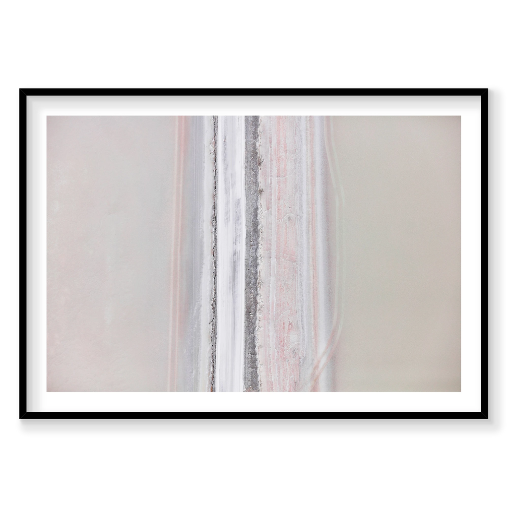 Sun Bleached, Great Salt Lake, Horizontal Print, black Victorian Ash frame