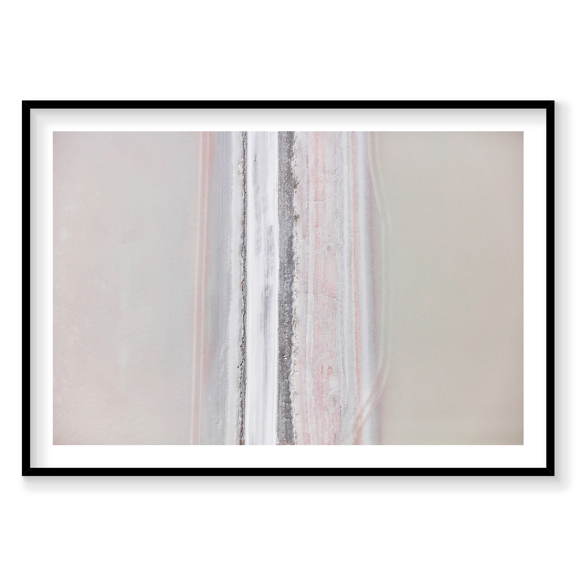 Sun Bleached, Great Salt Lake, Horizontal Print, black Victorian Ash frame