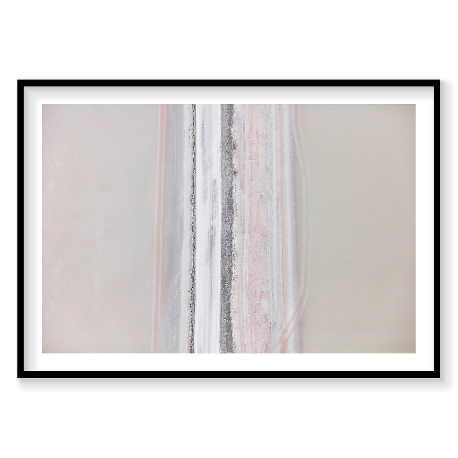 Sun Bleached, Great Salt Lake, Horizontal Print, black Victorian Ash frame
