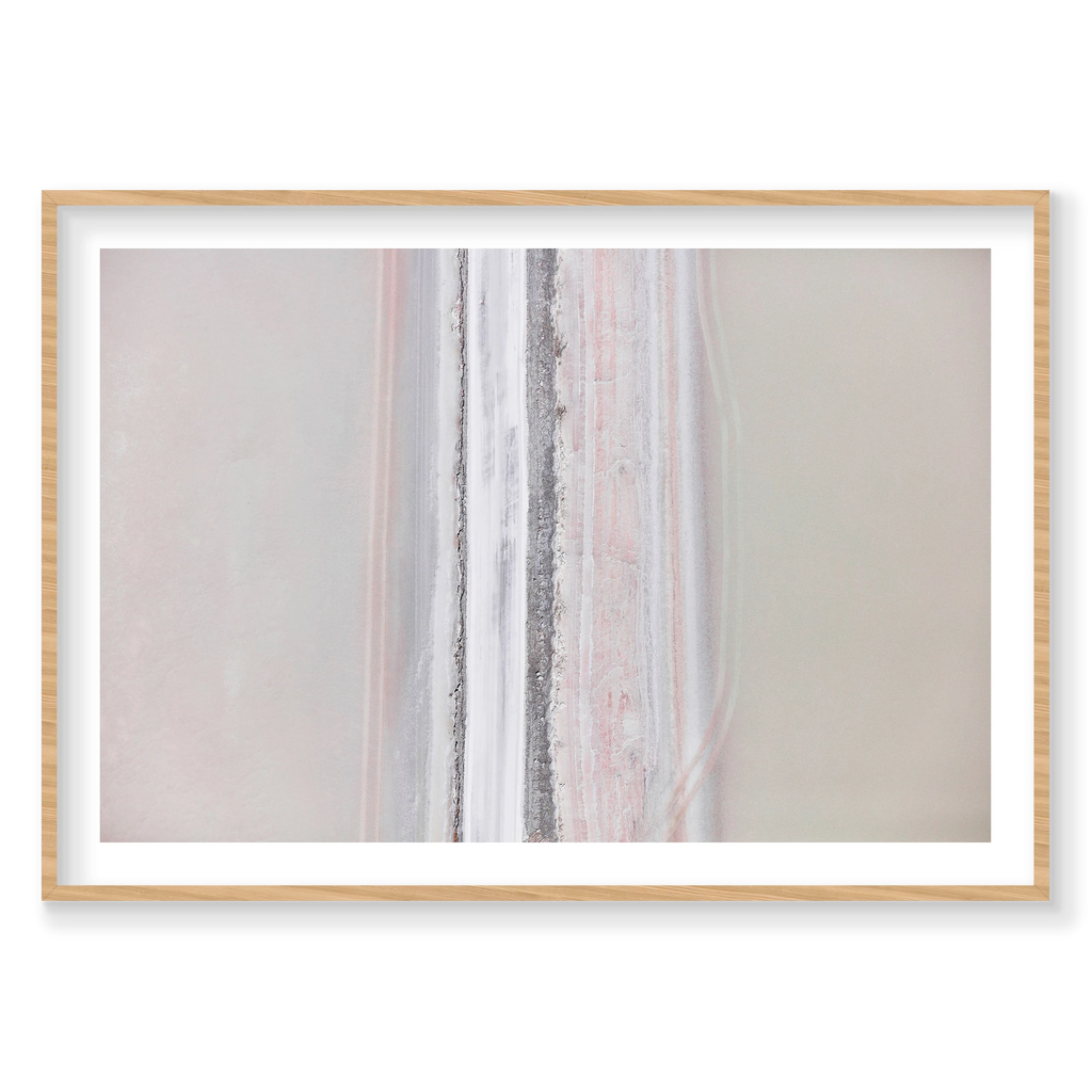 Sun Bleached, Great Salt Lake, Horizontal Print, natural Victorian Ash frame