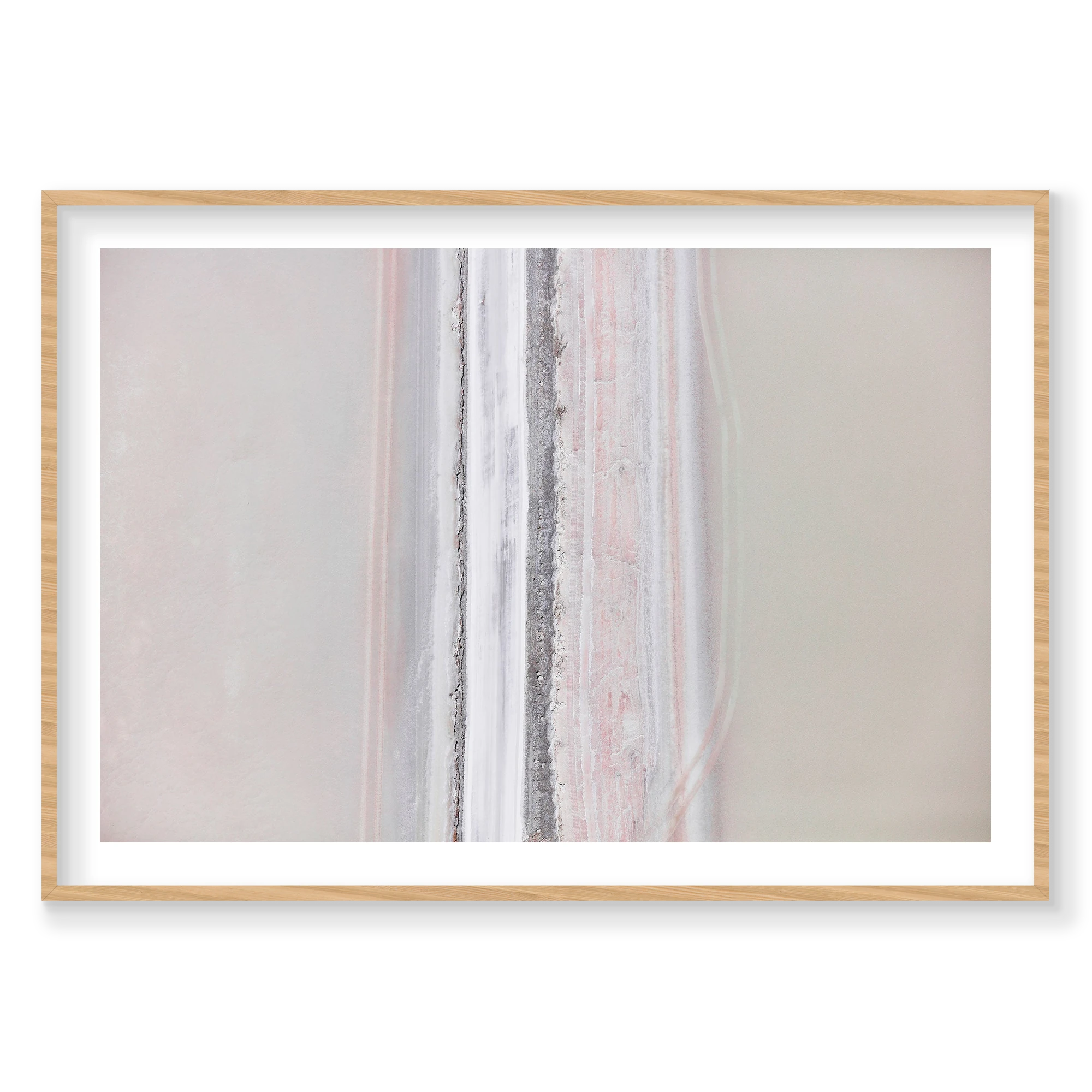 Sun Bleached, Great Salt Lake, Horizontal Print, natural Victorian Ash frame