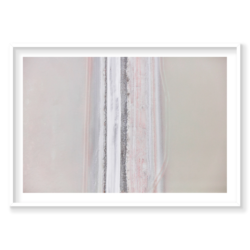 Sun Bleached, Great Salt Lake, Horizontal Print, white Victorian Ash frame