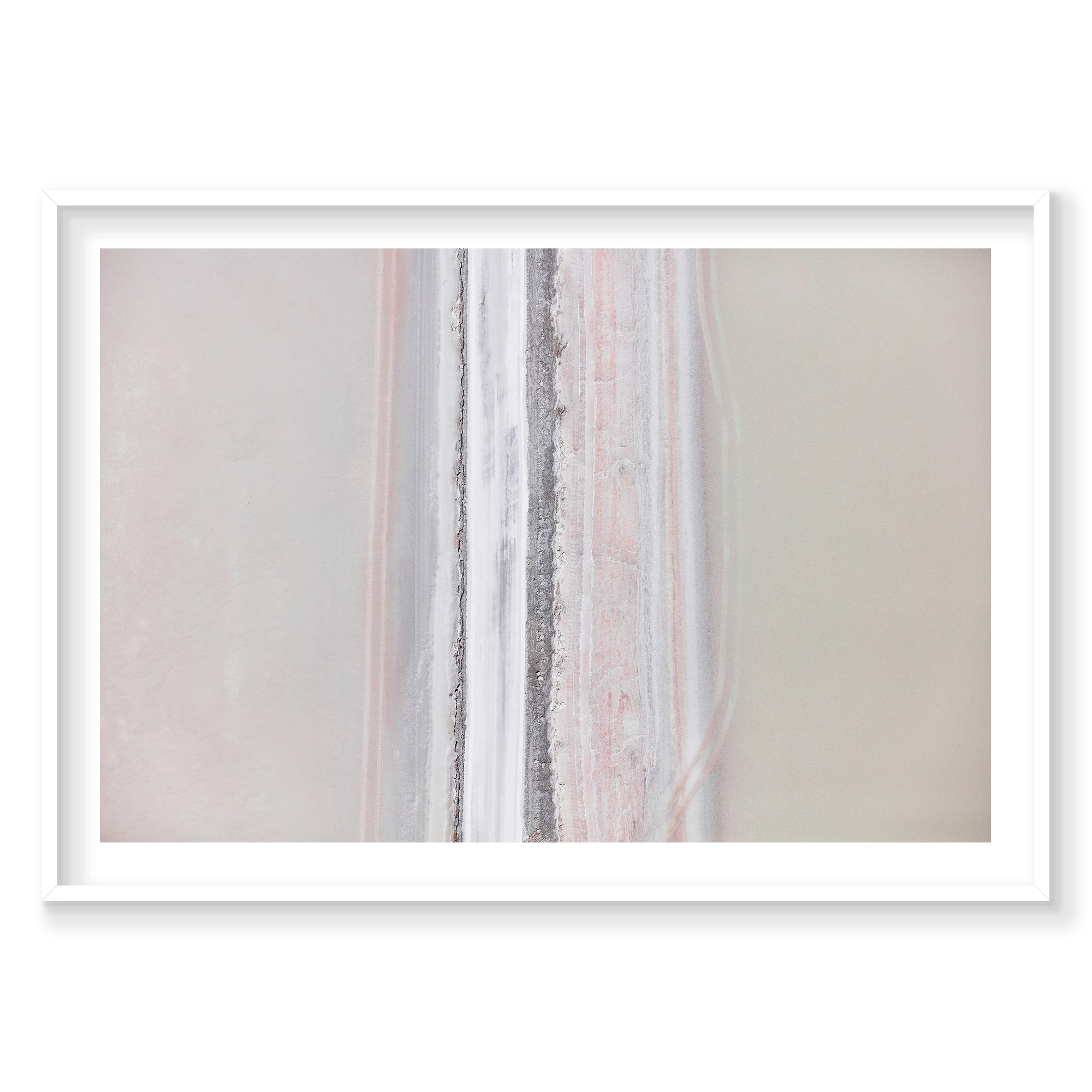 Sun Bleached, Great Salt Lake, Horizontal Print, white Victorian Ash frame