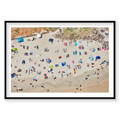 Sunbathers, Byron Bay, Horizontal Print, black Victorian Ash frame