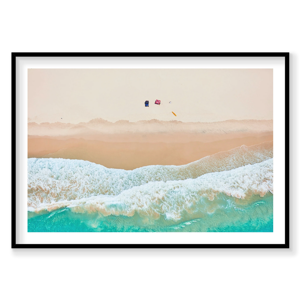 Surf Rescue, Byron Bay, Horizontal Print, black Victorian Ash frame
