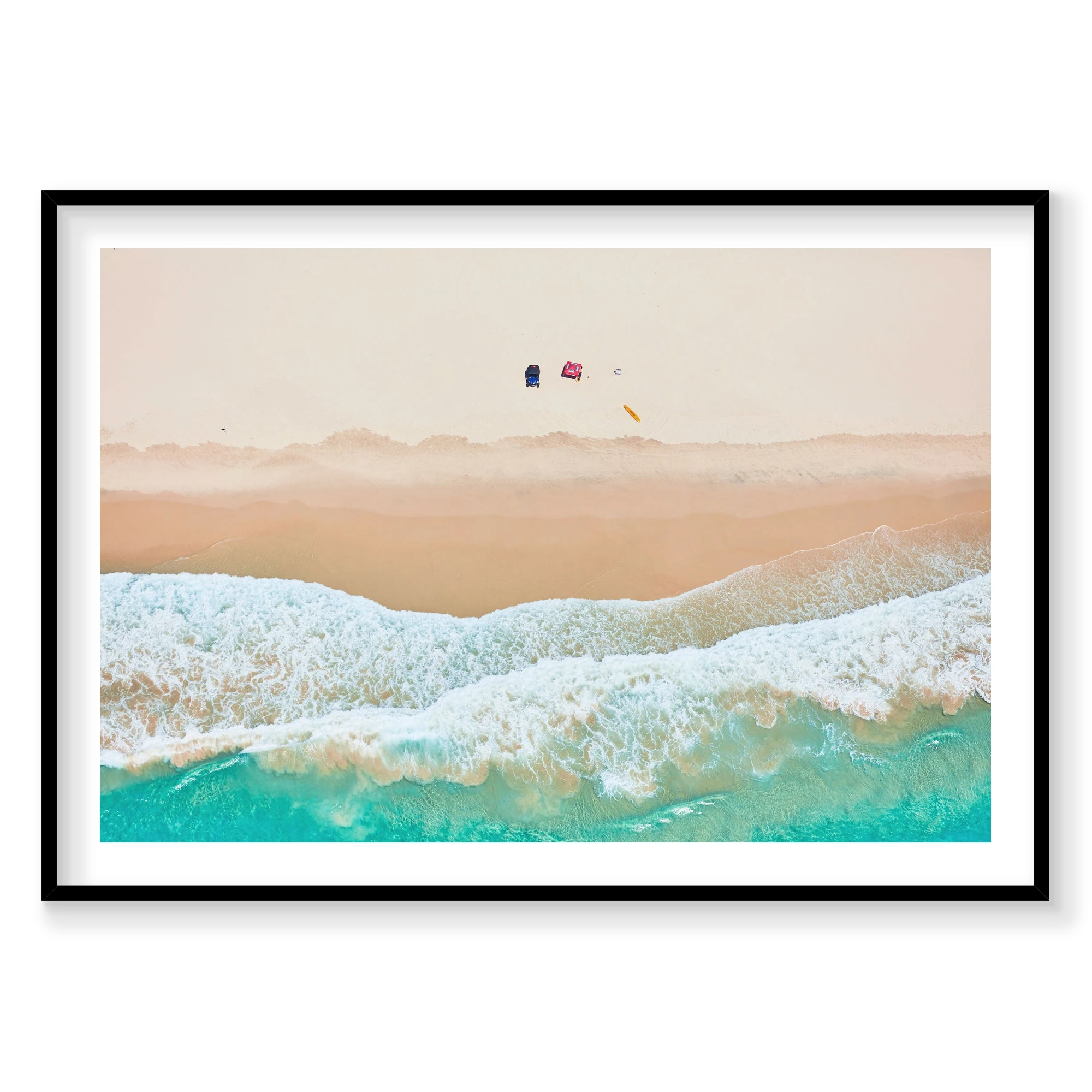 Surf Rescue, Byron Bay, Horizontal Print, black Victorian Ash frame