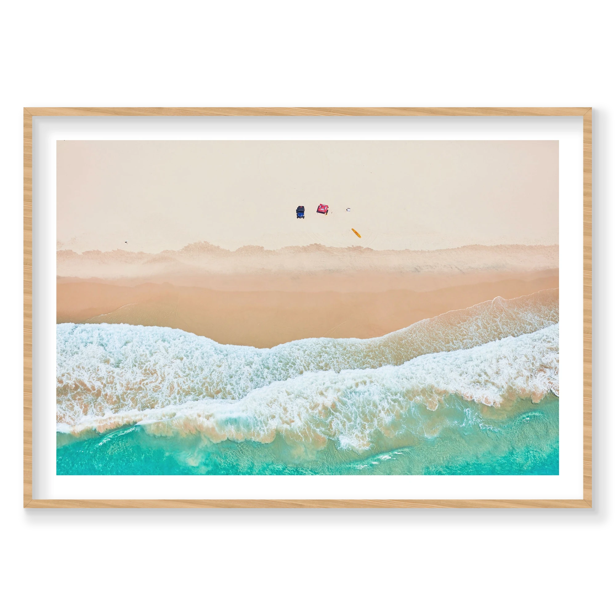 Surf Rescue, Byron Bay, Horizontal Print, natural Victorian Ash frame