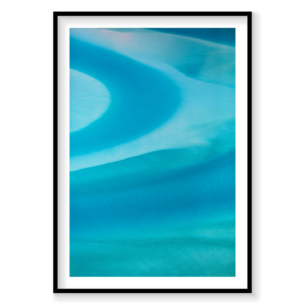 Swirls, Whitehaven Beach, Vertical Print, black Victorian Ash frame