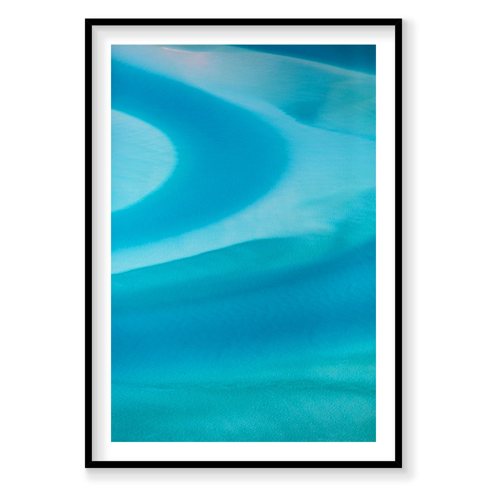 Swirls, Whitehaven Beach, Vertical Print, black Victorian Ash frame
