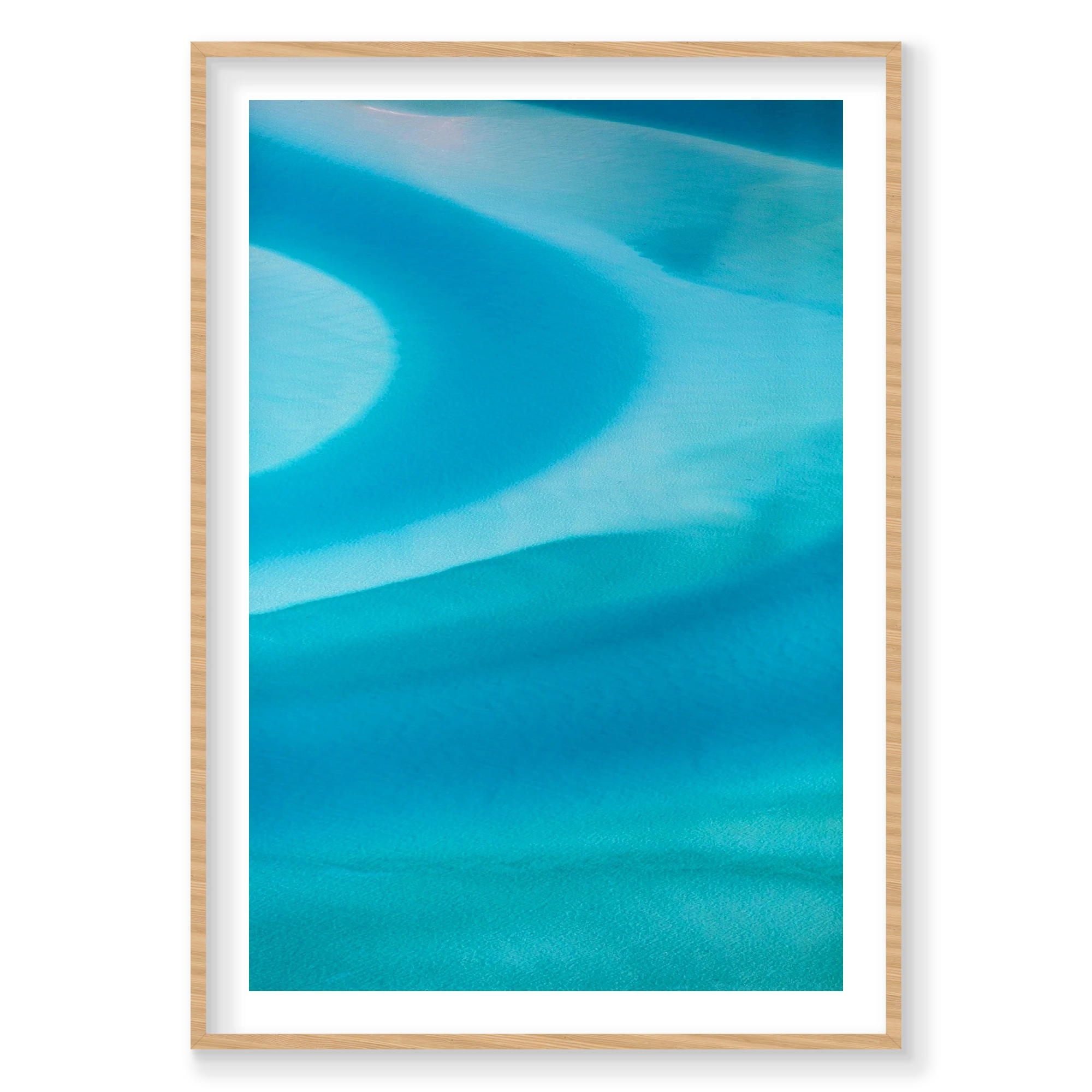 Swirls, Whitehaven Beach, Vertical Print, natural Victorian Ash frame