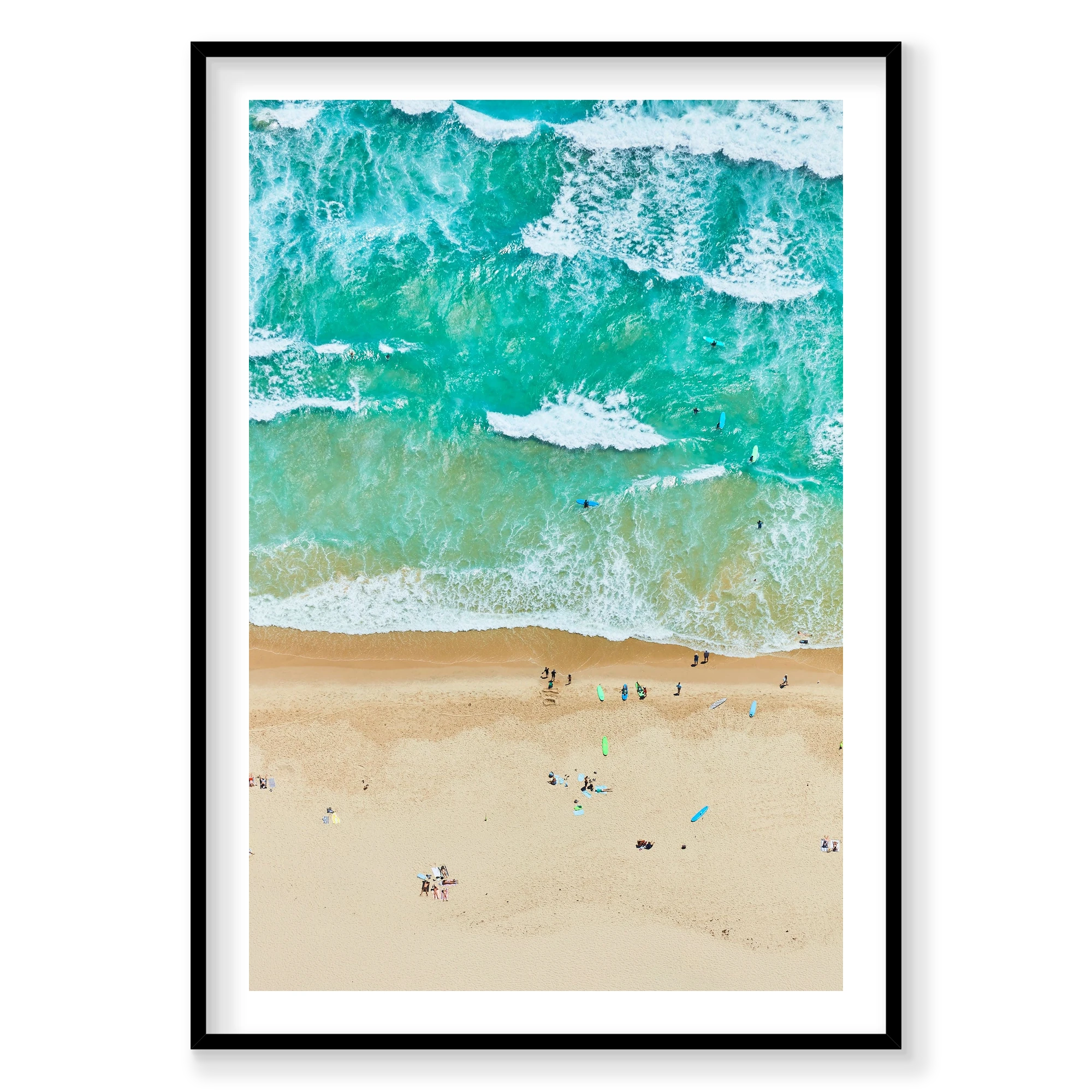 Tallow Beach, Byron Bay, Vertical Print, black Victorian Ash frame