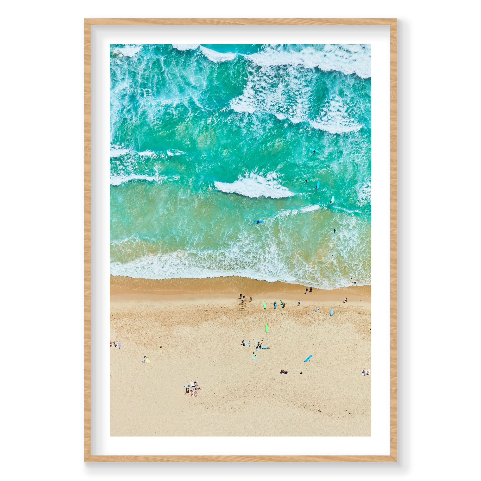 Tallow Beach, Byron Bay, Vertical Print, natural Victorian Ash frame