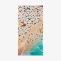 Aerial view of Tamarama Beach NSW with colorful umbrellas and swimmers, quick-dry beach towel by Remy Gerega