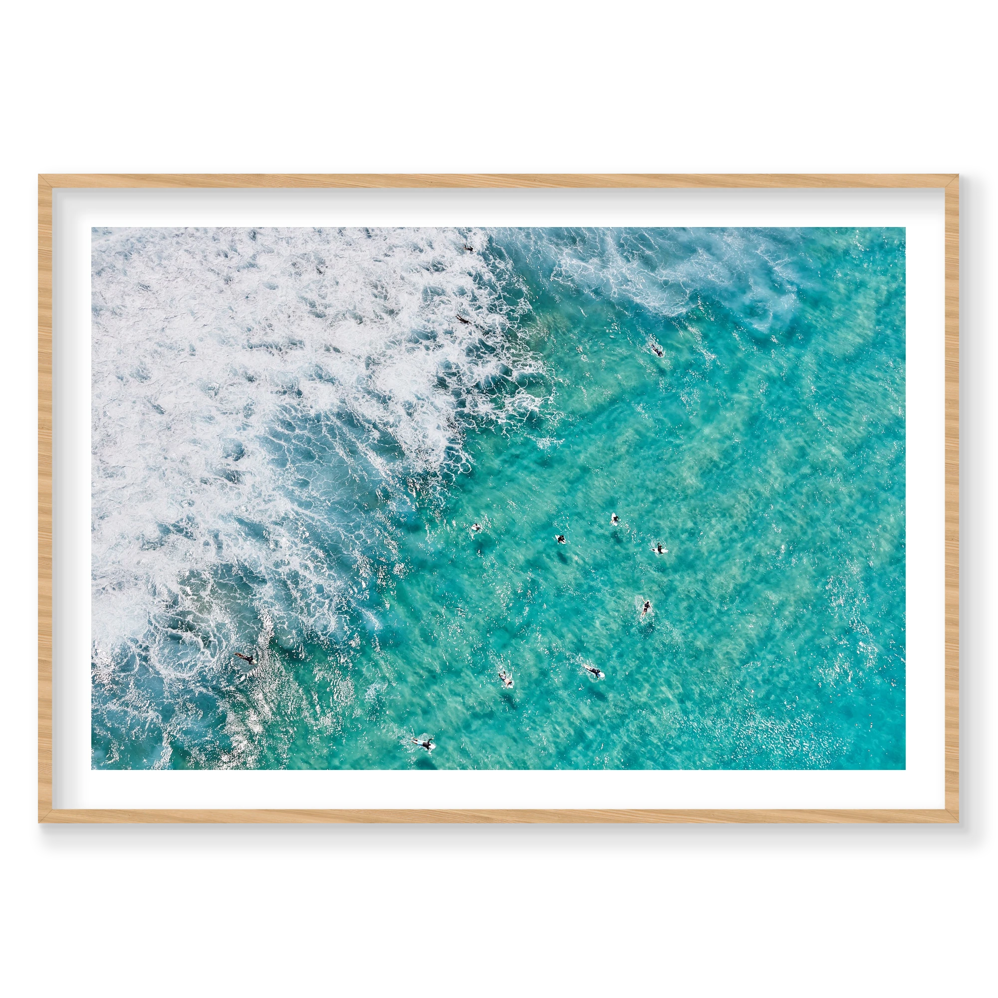 Tamarama Surfers, Horizontal Print, natural Victorian Ash frame