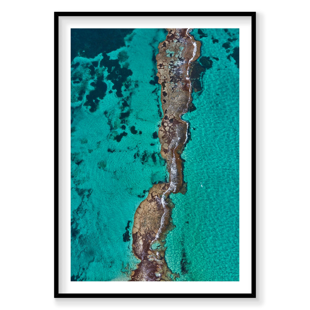The Bridge, Rottnest Island, WA, Vertical Print, black Victorian Ash frame