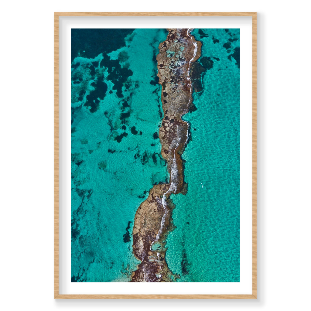 The Bridge, Rottnest Island, WA, Vertical Print, natural Victorian Ash frame