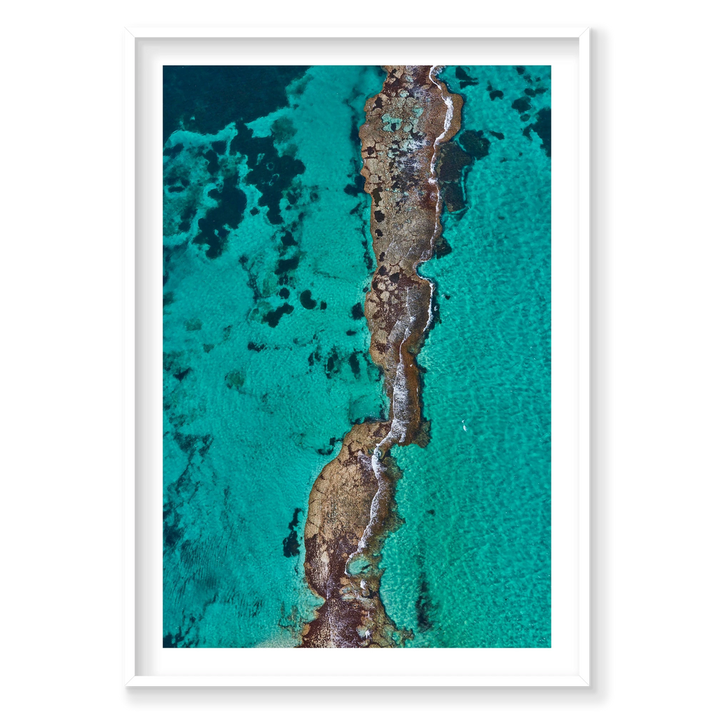 The Bridge, Rottnest Island, WA, Vertical Print, white Victorian Ash frame