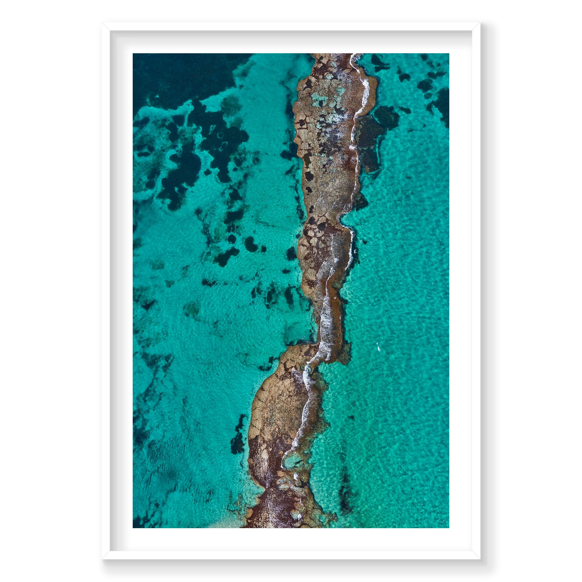 The Bridge, Rottnest Island, WA, Vertical Print, white Victorian Ash frame