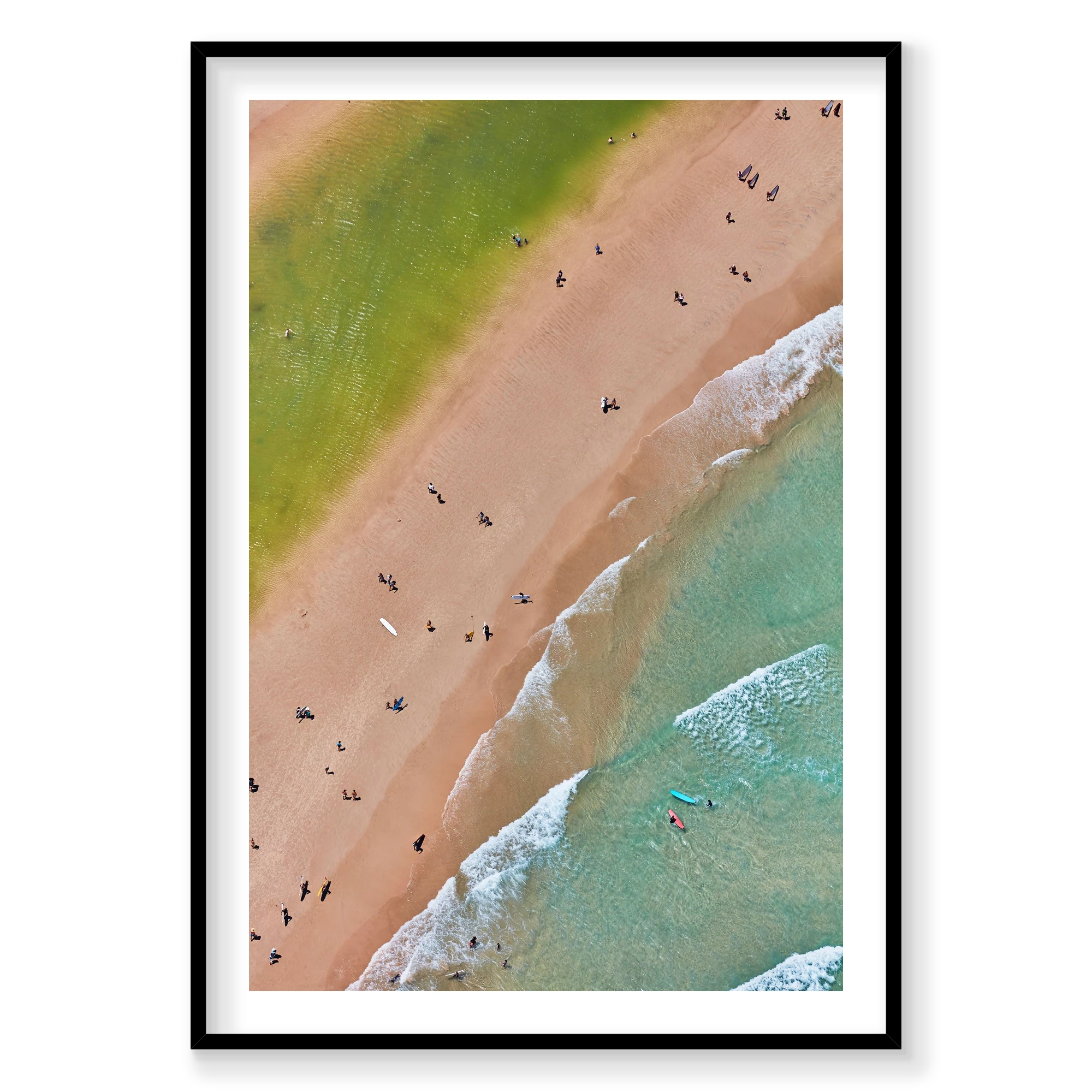 The Pass, Byron Bay, Vertical Print, black Victorian Ash frame