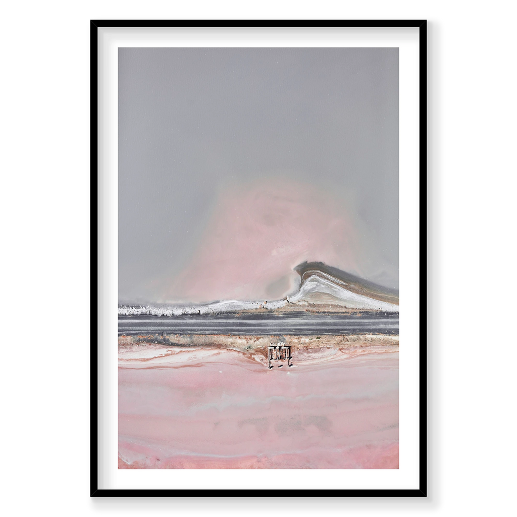 Pastel Wave, Great Salt Lake, Portrait Print, black Victorian Ash frame