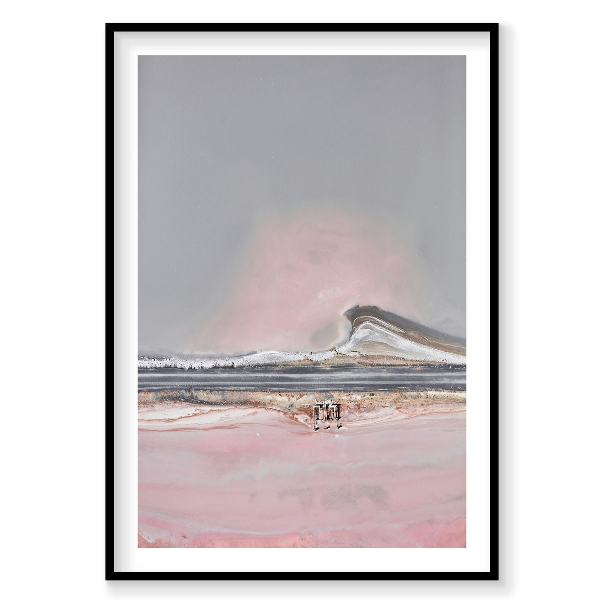 Pastel Wave, Great Salt Lake, Portrait Print, black Victorian Ash frame