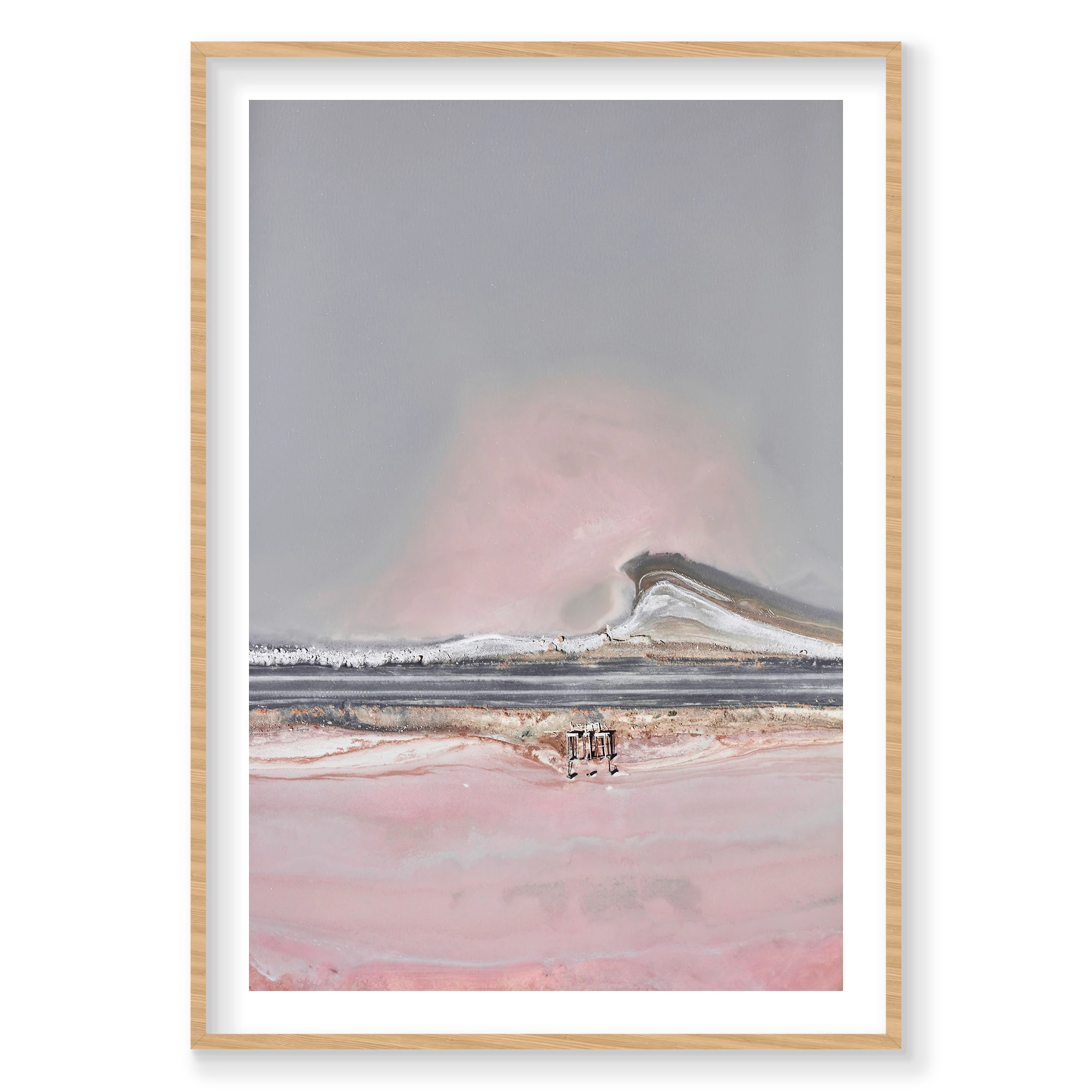 Pastel Wave, Great Salt Lake, Portrait Print, natural Victorian Ash frame