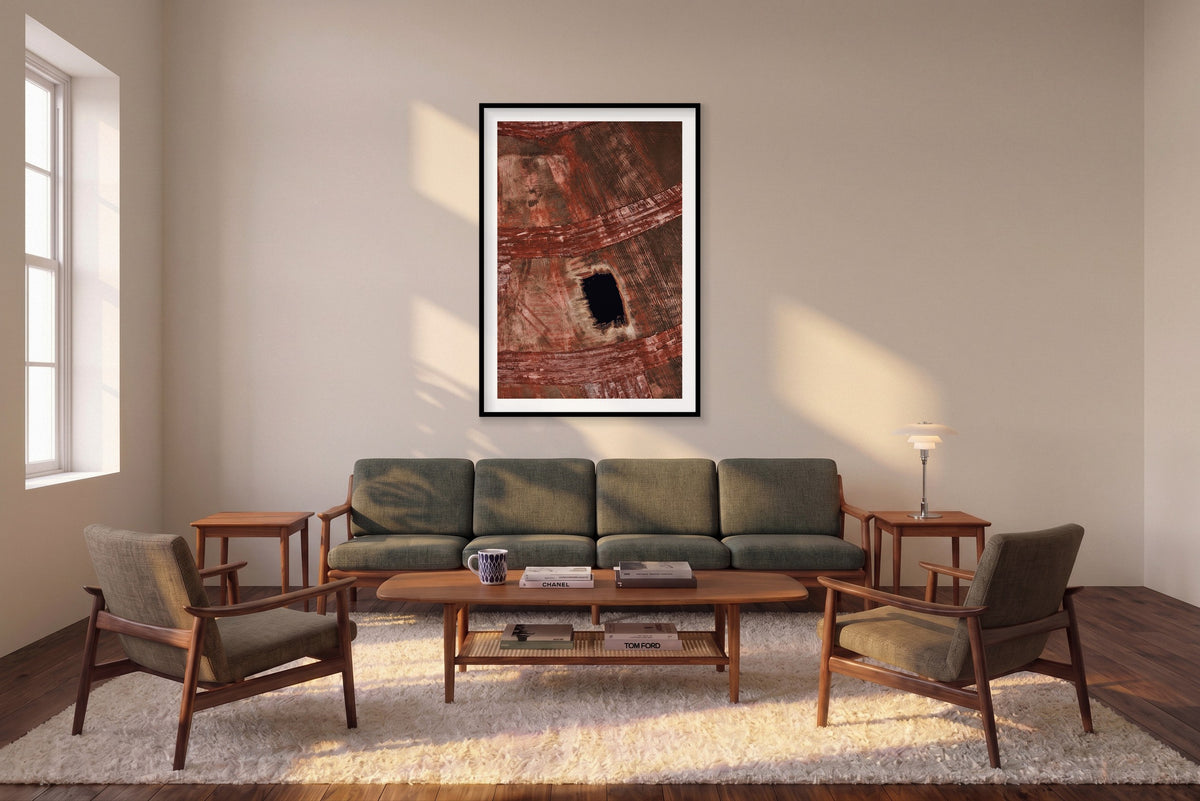 Top Soil, Western Australia, Vertical Print shown framed in a living room