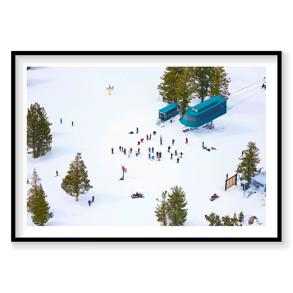 Chairlift, Lake Tahoe, Horizontal Print, black Victorian Ash frame