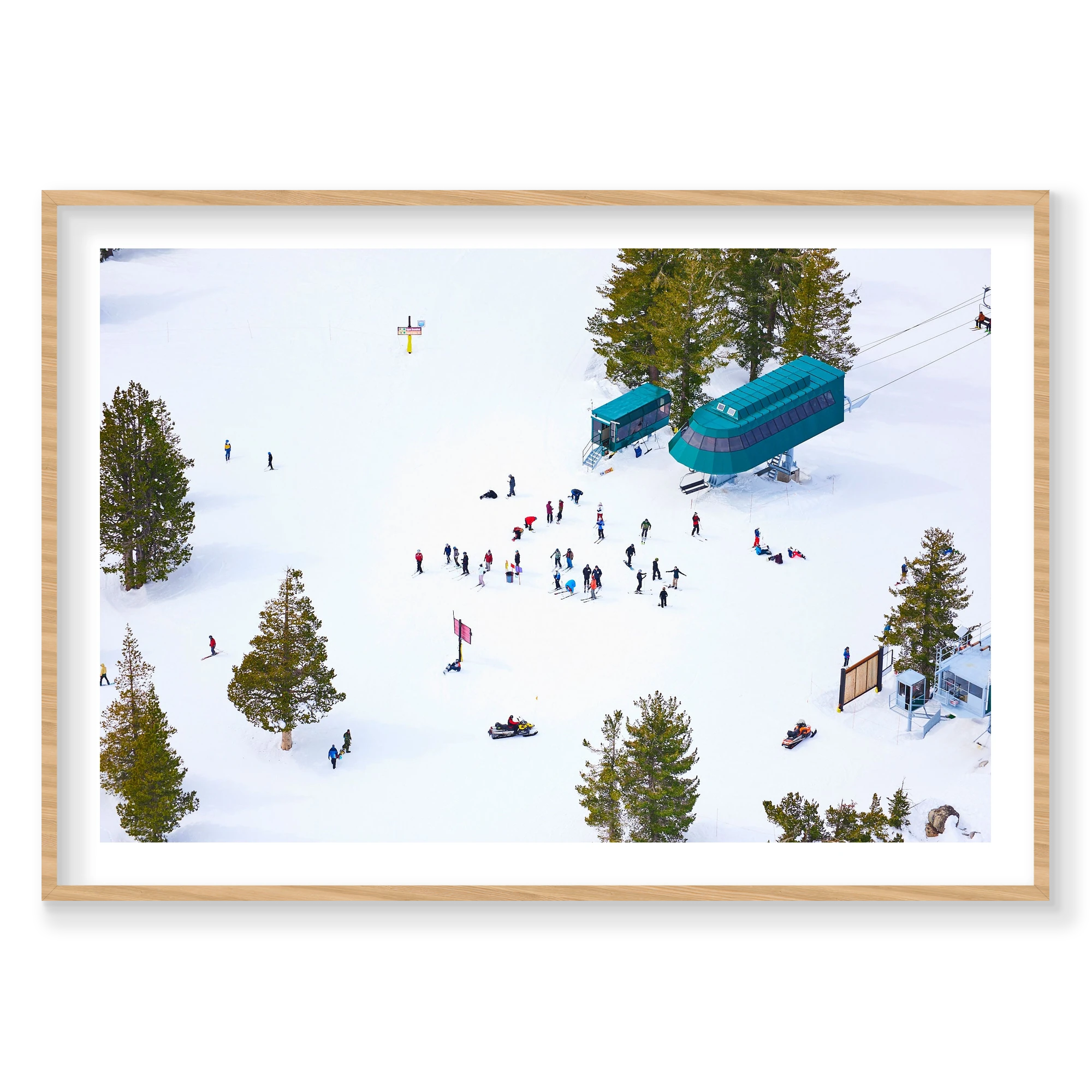 Chairlift, Lake Tahoe, Horizontal Print, natural Victorian Ash frame
