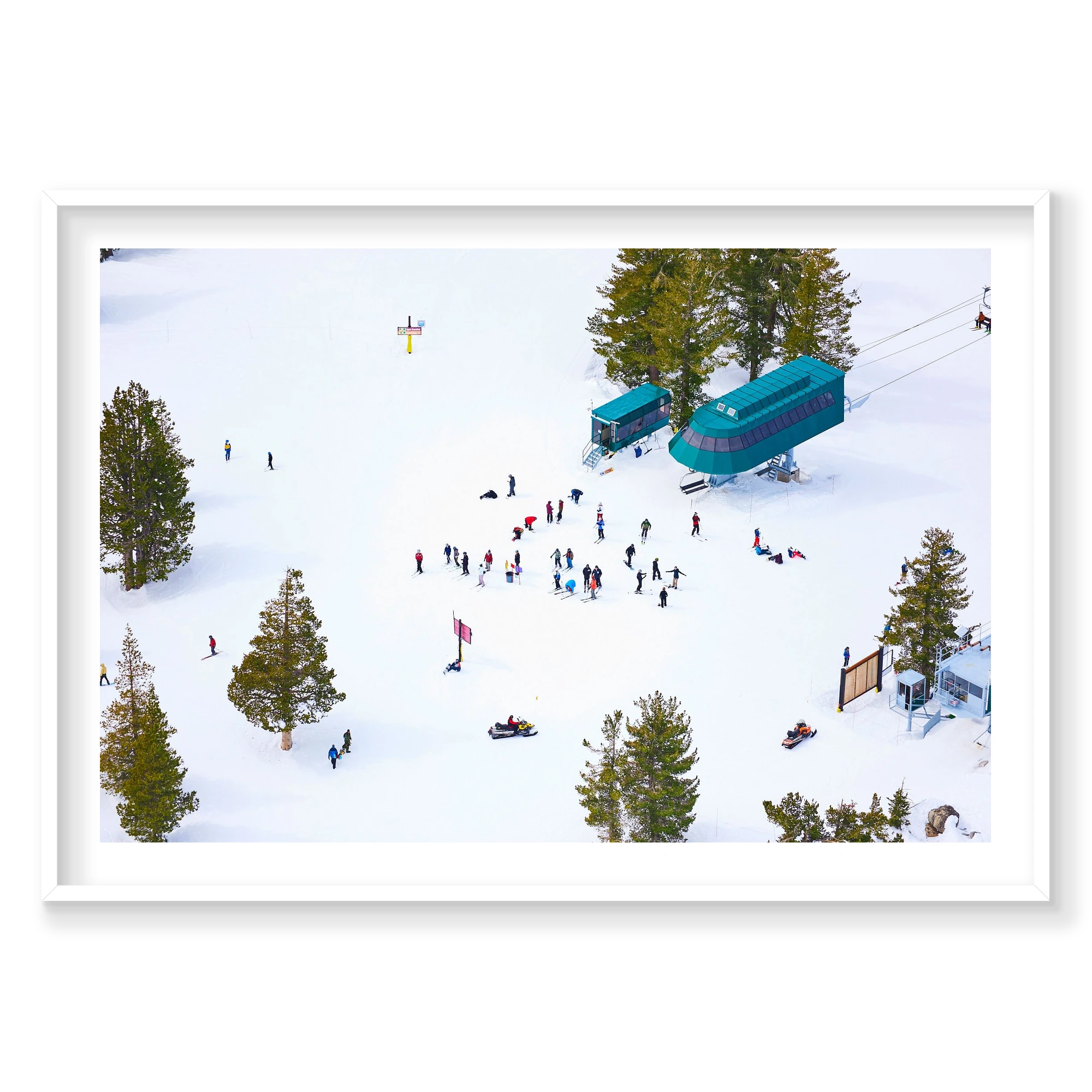 Chairlift, Lake Tahoe, Horizontal Print, white Victorian Ash frame