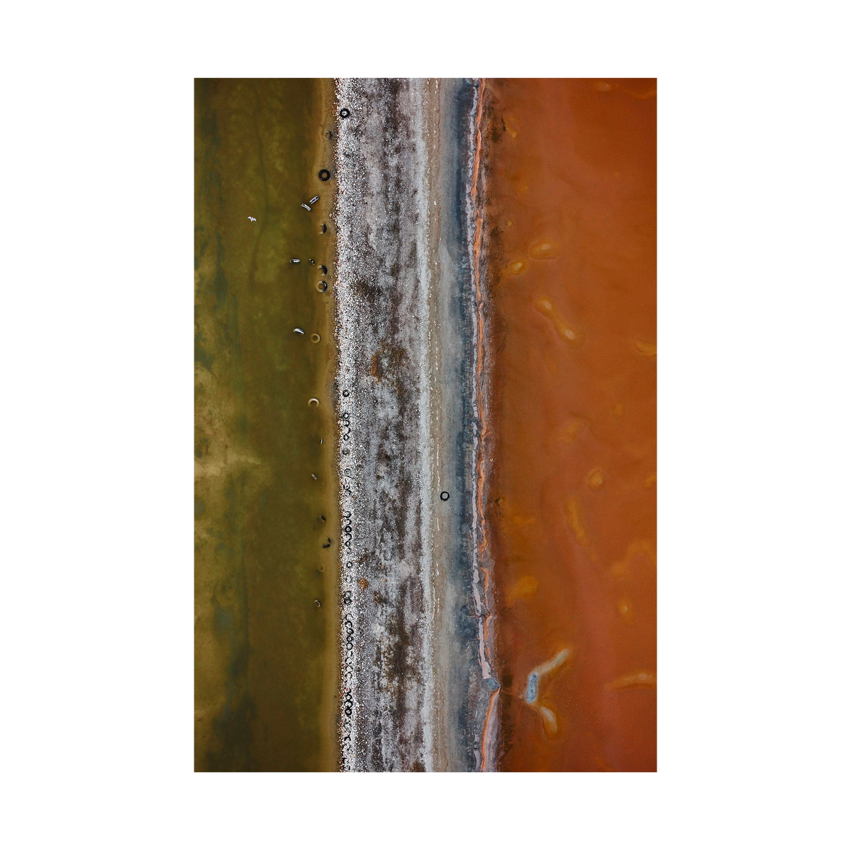 Tyre Pit, Great Salt Lake, Portrait Print, print only