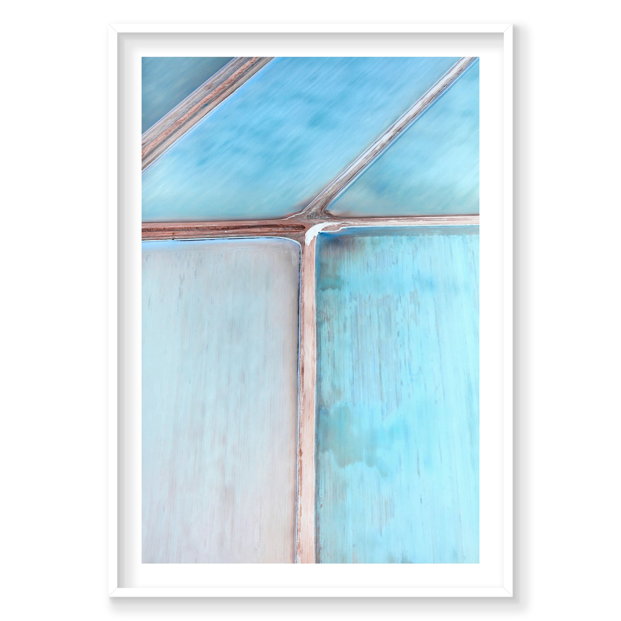 Salt Tracks, Useless Loop, Vertical Print, white Victorian Ash frame