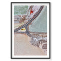 Aerial view of Great Salt Lake extraction ponds with turquoise and red mineral waters, photography print by Remy Gerega