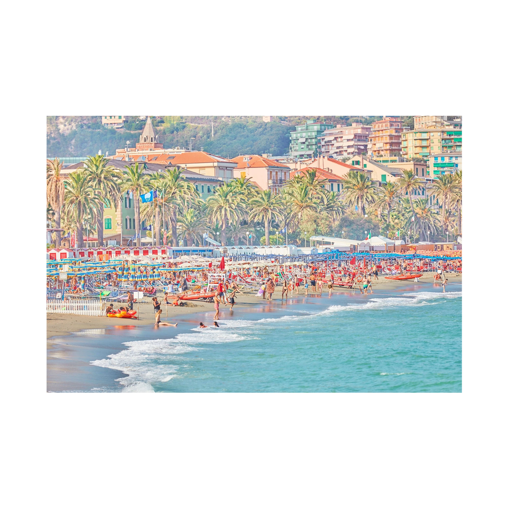 Varazze Beach, Italian Riviera, Horizontal Print, print only