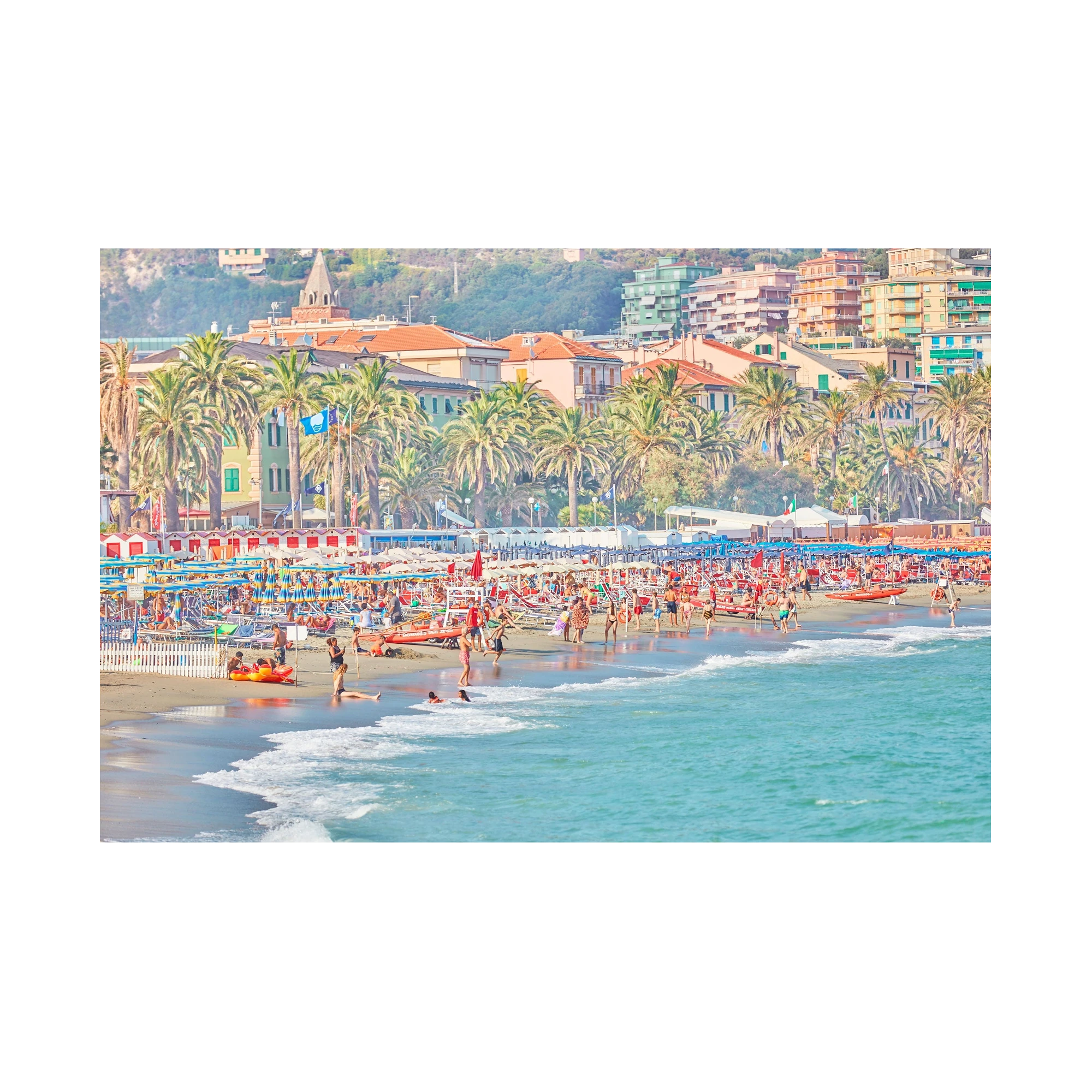 Varazze Beach, Italian Riviera, Horizontal Print, print only