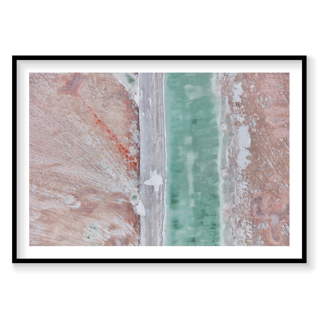 Verdigris, Great Salt Lake, Horizontal Print, black Victorian Ash frame