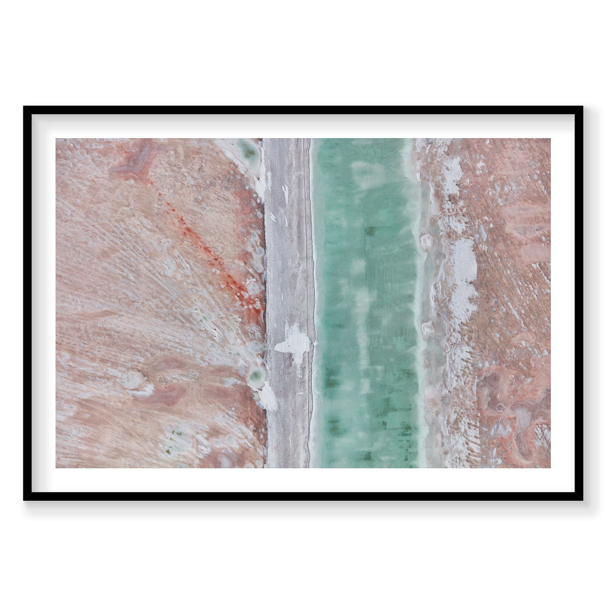 Verdigris, Great Salt Lake, Horizontal Print, black Victorian Ash frame